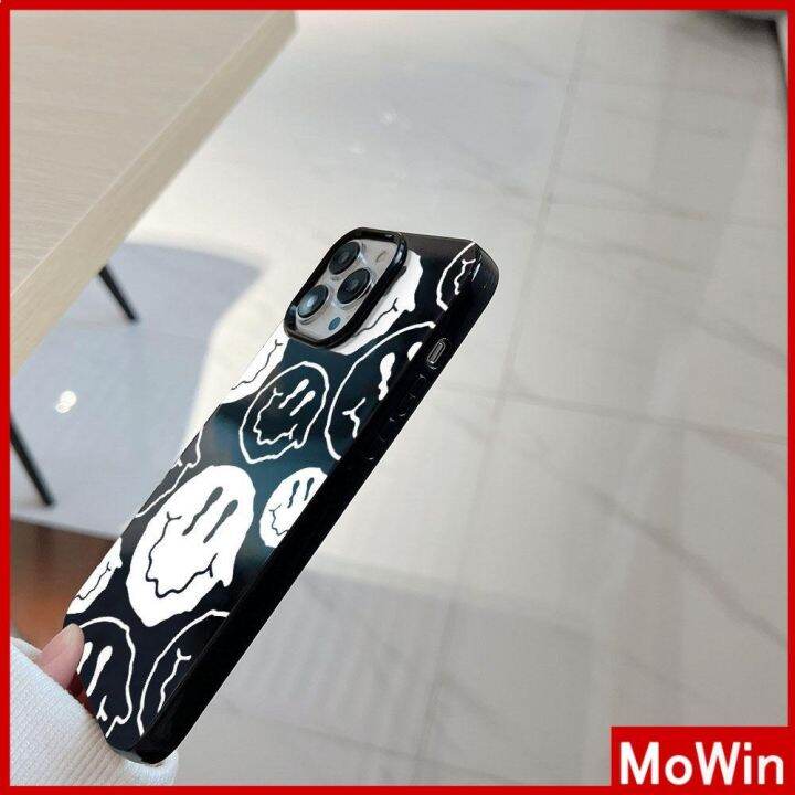 mowin-เข้ากันได้สำหรับ-เคสไอโฟน-เคสไอโฟน11-เคส-สำหรับ-iphone-14-สีดำเงา-เคสอ่อนกันกระแทกป้องกันกล้องหน้ายิ้มเข้ากันได้กั