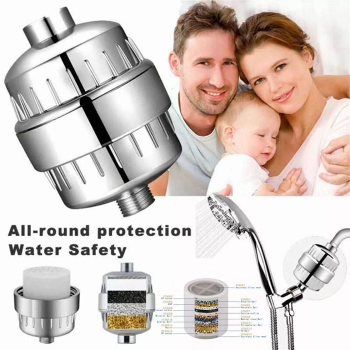 15 Stages Shower Water Filter Removes Chlorine Fluoride+Heavy Metals Filter  Shower Filtered Showers Head
