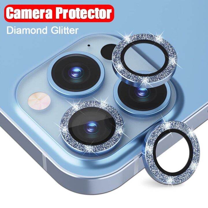 Bling Diamond Glitter Camera Lens Protector For Iphone 15 Pro Max 14 13