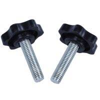 2 Pcs M8 x 30mm Male Thread 32mm Star Head Clamping Knob Black