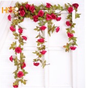 Dây hoa hồng leo giả 2m3 - Dây hoa nhân tạo trang trí tường, ban công