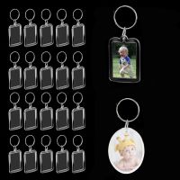 【CW】●ↂ  40pcs Oblong Keyring Make Your Own Photo Keychain 3.8 x 2.5cm