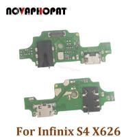 Novaphopat สำหรับ Infinix S4 X626แท่นชาร์จยูเอสบีหูฟังช่องเสียบปลั๊กแจ็คเสียงไมค์ไมโครโฟนบอร์ดชาร์จแบบยืดหยุ่น