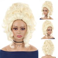 JOY&amp;BEAUTY Marie Antoinette Cosplay Wigs Princess Medium Curly Heat Resistant Synthetic Hair Wig + Wig Cap