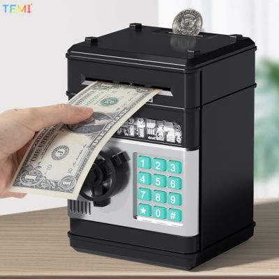 TEMI Celengan Elektronik รหัสผ่าน ATM กล่องใส่เงินกล่องเก็บเหรียญเงินสดกล่องเซฟออมสิน ATM โดยอัตโนมัติ