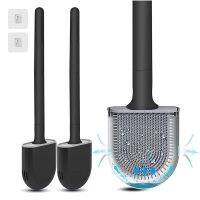 Premium Toilet Brushes &amp; Holders, 2 Pack,Wall-Mounted (Without Drilling Holes), Deep Cleaner Silicone Toilet Brush