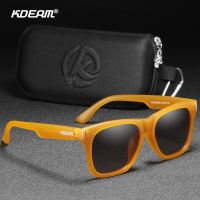 [LWF HOT]✧▬ KDEAM 2021 New Square Polarized Sunglasses Men Multi Color Coating Sunglass All Black Shades Zipper Box Included Cat.3 CE