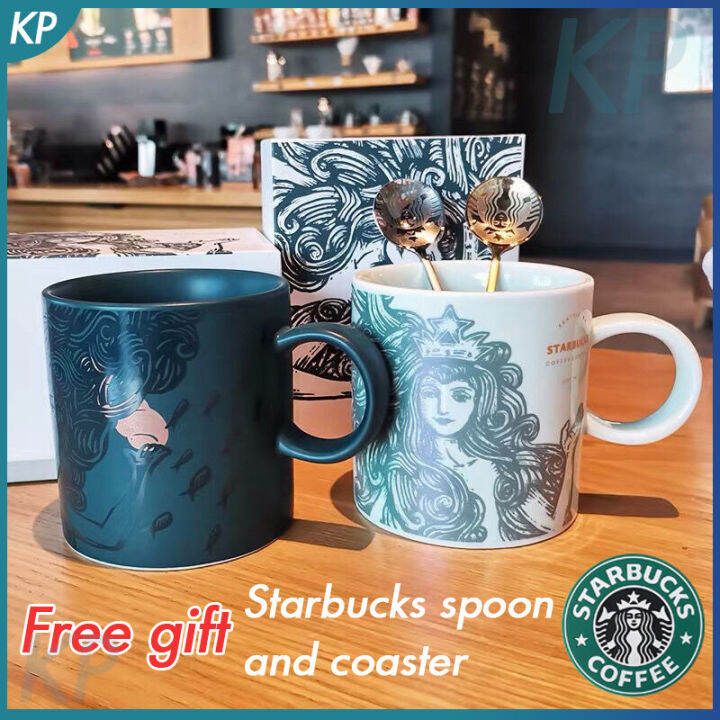 starbuck-mug-ถ้วยเซรามิค-ของขวัญฟรี-starbuck-ช้อนและ-coaster-355ml-mermaid-ocean-goddess-แก้วกาแฟเซรามิคคู่ถ้วยจำกัด-edition823