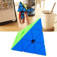 3x3x3 Smooth Triangle Cube Pyraminx Speed Cube Stickerless Brain Teasers Magic Cube 3D Cube Puzzle Educational Toy for Adult Kid Brain Teasers