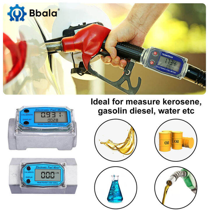 [IN STOCK] Digital Fuel Flow Meter Car Gasoline Methanol Water Flow