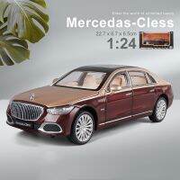 1:24บารูซิมูโมเดลรถเก๋ง S680เบนซ์ Maybach โมบิลเมนต์ Suara Dan Cahaya Tarik Kembali Paduan Mainan Mobil Anak Laki-Laki Koleksi Hadiah