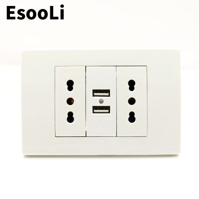 【NEW Popular89】 EsooLi 16AWall PowerPlugItalian / Chilewith1000mA พอร์ตชาร์จ USB For118mmx80mm