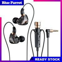 เฮดโฟนแบบเสียบหูหูฟัง KT02 3.5มม. พร้อม Earphone HiFi ไมโครโฟนเบสสำหรับการสตรีมหูฟังคาราโอเกะ