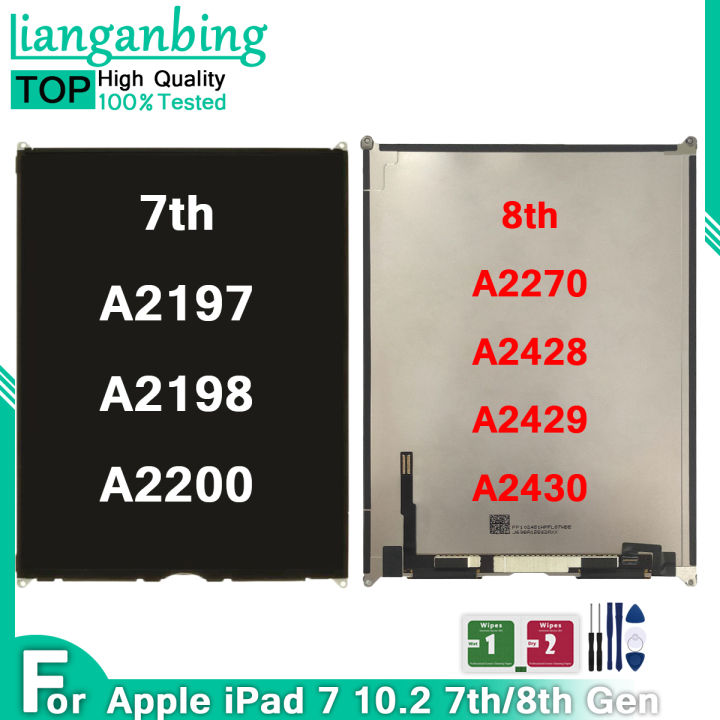 Original LCD For Apple iPad 7 Pro 10.2 7th Gen 2019 A2197 A2198 A2200 8th  A2270 A2428 A2429 Display Panel Internal Screen