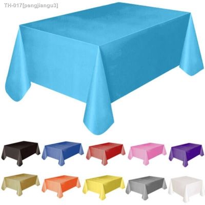 ❈ Plastic Disposable Solid Color Tablecloth Birthday Party Wedding Christmas Table Cover Wipe Covers Rectangle Desk Cloth Decor