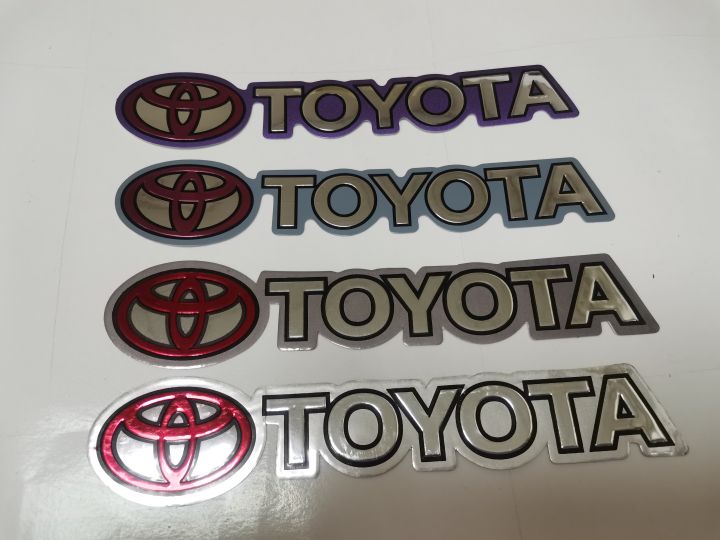 สติ๊กเกอร์ฟอยด์-ปั๊มนูน-คำว่า-toyota-ติดรถ-แต่งรถ-โตโยต้า-sticker-สวย