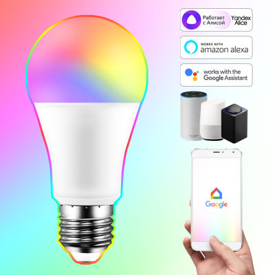 WiFi สมาร์ทหลอดไฟ 15W E27 หลอดไฟ LED เปลี่ยนสี Magic RGB + สีขาวทำงาน Alexa Google Home yandex Alice หรี่แสงได้จับเวลา-dliqnzmdjasfg