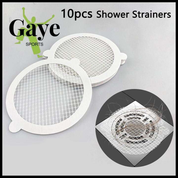 GS 10pcs Disposable Shower Strainers Round Mesh Drain Strainer Sewer
