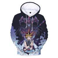 อะนิเมะ Yu-Gi-Oh! 3D เสื้อสเวตเชิ้ตเสื้อฮู้ดพิมพ์ลายแฟชั่นเด็กหญิงเด็กชายผู้หญิง,เสื้อผ้าแนวสตรีทฮิปฮอปแบบสวมหัวโอเวอร์ไซส์