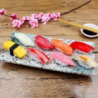 【CW】 Artificial Decorations Foods Pvc SimulationSushi Fake Salmon SlicesDisplay Props Toys