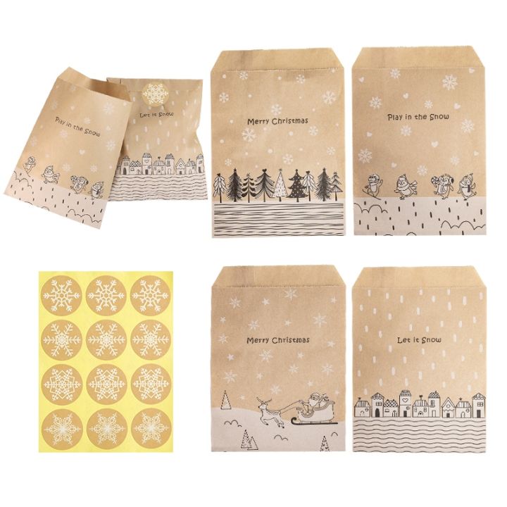 yf-24sets-icraft-paper-favor-packing-pack-set-cookies-with-xmas-stickers-the-snow