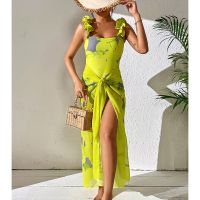 Baju Renang ชุดบิกินีเซ็กซี่ Tali Ruffle Feminino 2022 Paian Renang Cet Kuning Baju Renang Brasil ชุดบิกินี่ Mujer Paian Pantai