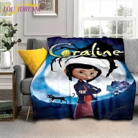 Coraline Animation Movie ผ้าปูที่นอนอุ่น ๆ ผ้าปูที่นอน ผ้าห่มลายสก๊อต ผ้าห่มโซฟา ผ้าห่มลายสก๊อตบนโซฟา