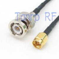 ㍿☎ 10pcs 6in 6 BNC male plug to SMA male RF connector adapter 15CM Pigtail coaxial jumper cable RG174 extension cord