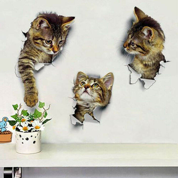 Taroball】Miếng Dán Tường Hình Mèo Con Mèo 3D Giống Thật Đề Can Tủ Lạnh  Phòng Ngủ Trang Trí Nền Tường Tranh Tường Nhà Làm Quà Tặng Nghệ Thuật Trang  Trí | Lazada.Vn
