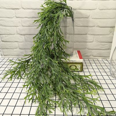 Artificial Plants Fake Flocked White Antlers Leaf Long Flower Vine Wall Hanging Rattan Grass For Home Wedding Decoration