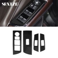 、‘】【’ Carbon Fiber Car Interior Decoration Door Lift Panel Window Button Frame Trim For Mazda CX-9 CX9 2016 2017 2018 2019 2020