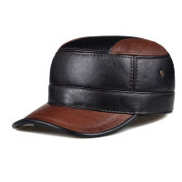 Fashion Flat Cap Genuine Cowhide Leather Cap 2021 New Men Women Real Leather Hat Army Military Hat nds Caps