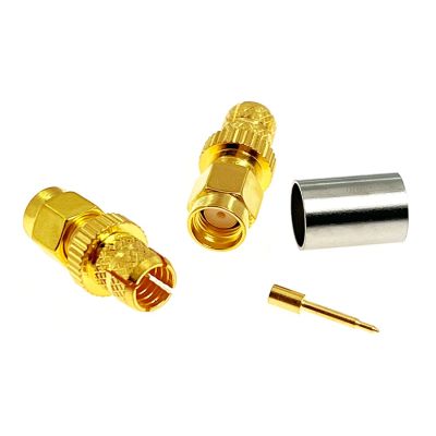 1pc New SMA Male Plug RF Coaxial Connector Crimp for LMR300 Cable Straight Goldplated  Wholesale Adapter Wire Terminal Electrical Connectors