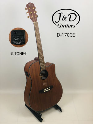 กีตาร์โปร่งไฟฟ้า J&D D-170CE satin