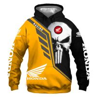 2023 New Honda Car Wing Punisher 3D Print Hoodie Sweatshirt Zip Hoodie Harajuku Men’s Motorcycle Racing Suit Jacket Men Clothing