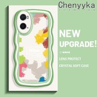 เคส Chenyyka สำหรับ OPPO เคส A36 A76 A96การ์ตูนดีสีน้ำครีมดีไซน์ใหม่กันกระแทกแบบใสนิ่มเคสมือถือโปร่งใสลายกล้องถ่ายรูปเรียบง่ายอ่อนโยนฝาครอบป้องกัน