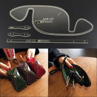 4PCS DIY Acrylic KeyChian Template Handmade Leather Drawing DIY Zipper storage Bag Acrylic Template Leather Tool Set Outils Cuir