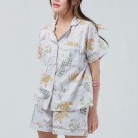 ?HOT สุด ชุดนอน sliptosleep - Color Leaf Shorts Set ส่งเร็ว? ชุดนอนลายการ์ตูน