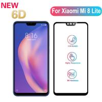 6Dปกป้องหน้าจอแก้วคลุมทั้งหมดกระจกนิรภัยสำหรับXiaomi Mi 8 Liteแก้ว