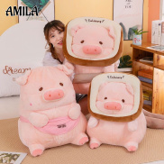 AMILA Lợn Bánh Mì Nướng Đồ Chơi Nhồi Bông Búp Bê Lợn Bánh Mì Hoạt Hình Gối