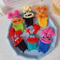 【CW】Cartoon Pull-Out Car Keys Cases Sausage Mouth Monsters Knitted Keys Protective Sleeve Funny keys Bag Pouch for Women Men
