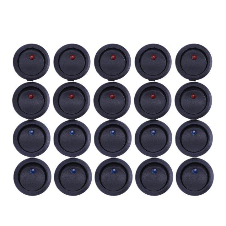 20 Pcs 12V 20A Amps On/Off/ 3 Position Terminal Round Rocker LED Toggle ...