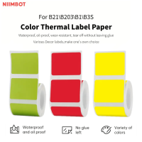 【สี Label】 Niimbot B21 / B3S ความร้อนกระดาษพิมพ์ฉลาก Barcode ขนาดราคาชื่อป้ายเปล่ากันน้ำและฉีกขาดเหมาะสำหรับครอบครัว Organizer,ซูเปอร์มาร์เก็ต,ร้านค้า,Catering