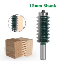 1pc 12mm Shank Finger Joint Glue Milling Cutter Raised Panel V Joint Router Bits สําหรับงานไม้ Tenon Woodwork Cone Tenoning Bit