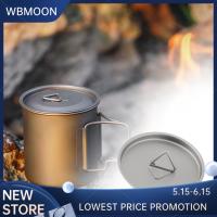 WBMOON ฝาปิดถ้วยน้ำไทเทเนียมฝา Panci Camping ฝาปิดสำหรับถ้วยชากาแฟปิคนิคสำหรับเดินทาง