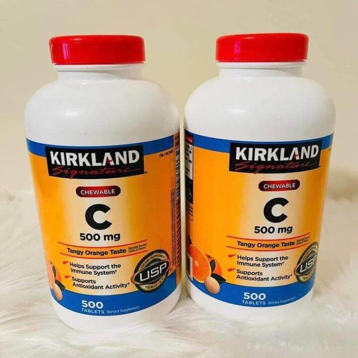 Kirkland Signature Chewable Vitamin C 500mg (500 Tablets, 1 bottle