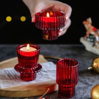 Small Candle Christmas Candlestick Glass Tealight Holder Candlestick - Glass Candle - Aliexpress