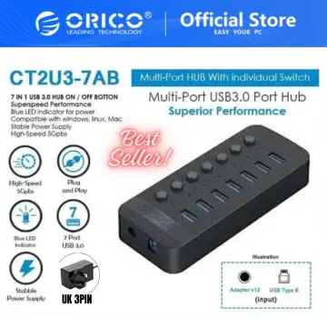 4 Port USB 3.0 HUB with 12V power adapter - Orico