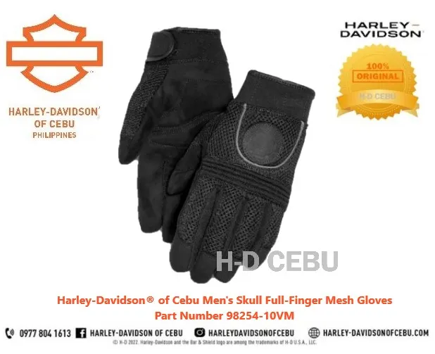 HarleyDavidson® of Cebu Men's Skull FullFinger Mesh Gloves. Part