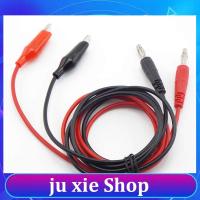 JuXie store 1M Dual Alligator Clip Crocodile Lead to 4mm Banana Connector Oscilloscope for Test Probe Electrical Cable Red Black